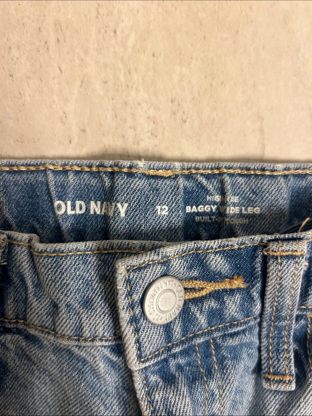 Old Navy Light Blue Kids Distressed Straight Jeans